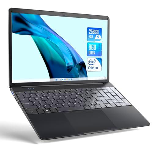 SGIN 15,6 pulgadas ordenador portátil, 8 GB RAM 256 GB SSD Notebook