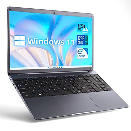SGIN 15.6" Ordenador Portátil Windows 11 Home, 12GB RAM 512GB SSD ROM PC Portátil (TF 512GB)