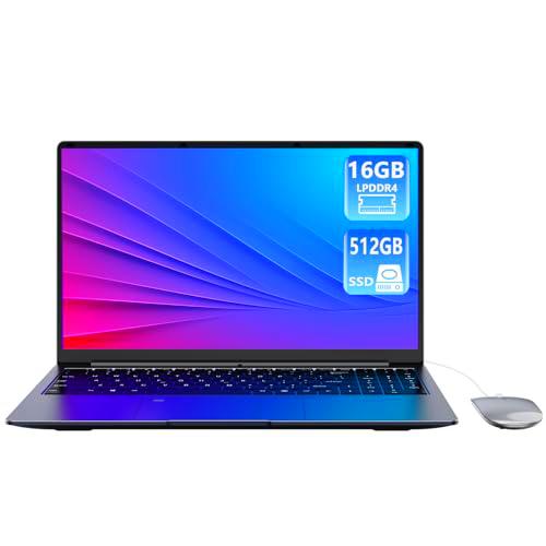 PC portátil 16 GB RAM LPDDR4 512 GB SSD 15,6 Pulgadas UHD Intel Celeron N5095 Procesador de computadora con Touch ID Tipo C USB 3.0 WiFi5 Bluetooth 4.0 (película de Teclado incluida)