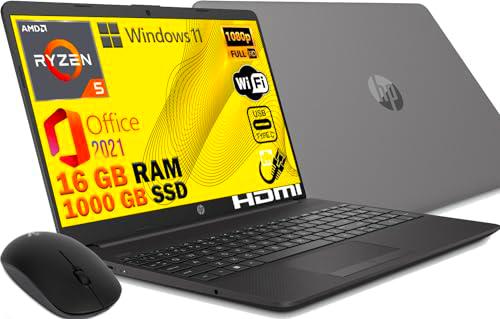 HP Notebook 2024 Ryzen 5 5500U 6 Core 4 Ghz SSD 1000 Gb Pantalla IPS Full HD 15.6" DDR4 16 Gb