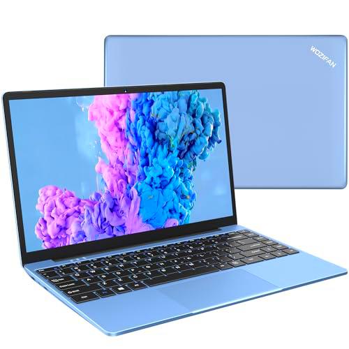 WOZIFAN Ordenador Portátil 14" Win11 Intel N4020 Up to 2.8Ghz 256GB SSD Admite expansión 1TB Portátiles 2.4G+5G WiFi Bluetooth 4.2 Mini HDMI con ratón inalambrico &amp; EspañolProtector de Teclado-Azul