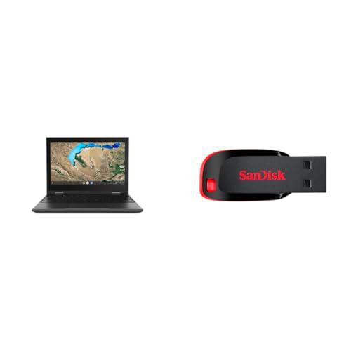Lenovo 300e Chromebook 2nd Gen AST - Ordenador Portátil Convertible Táctil 11.6" HD &amp; SanDisk 128GB Cruzer Blade USB 2.0 Flash Drive