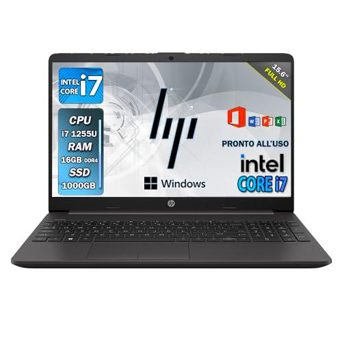 HP 250 G9 | Ordenador portátil i7 | 12th 4,7 GHz | RAM 16 GB | SSD 1000 Gb | Pantalla FHD IP de 15,6 pulgadas | Windows 11 Pro | Office Pro | Laptop i7 listo para usar