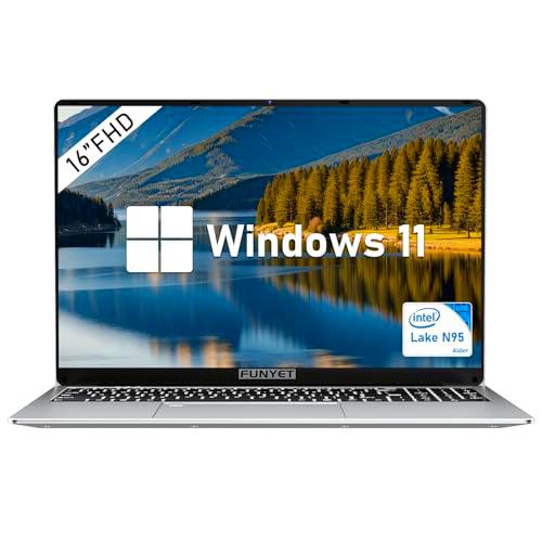 FUNYET Ordenador Portatil 16" N95 (hasta 3.4 GHz) 8GB RAM 256GB SSD PC Portatil Windows 11 Pro