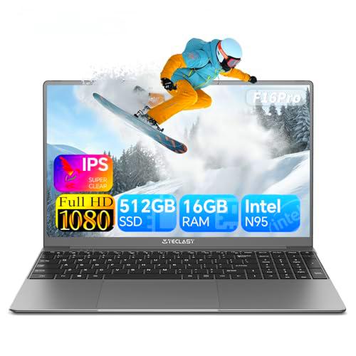 TECLAST F16Pro 15.6 "Ordenador Portátil 16GB RAM 512GB SSD Teclado De Fondo Intel N95 hasta 3.4ghz WiFi 6 1920x1080 5000mAh BT5.0 Admite La Memoria De La ExpansióN De La ExpansióN