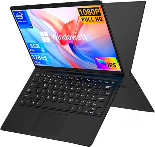 OUZRS Ordenador portátil portátil 14,1" FHD IPS 1080p Windows 11 Ordenador Portátil 6GB RAM