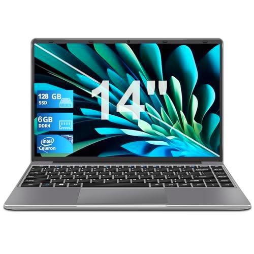 Portátil 14" N4020 up to 2.8GHz 128GB ROM Soporte de expansión SSD 1TB Intel 6GB Windows 11 FHD1080 2.4G + 5G WiFi Bluetooth 4.2 HDMI con ratón inalámbrico y pegatina AZERTY-Gris