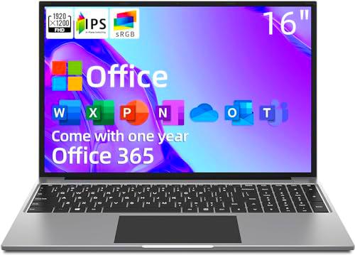 JUMPER Ordenador portátil, Intel Quad Core, RAM 4GB SSD 128GB,16" FHD PC portátil