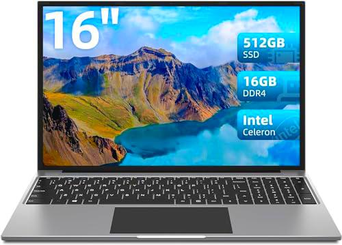 Jumper - Ordenador portátil de 16" FHD, 512GB SSD 16GB RAM