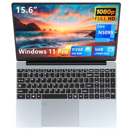 DUNHOO Ordenador Portatil 15,6 Pulgadas - PC portátil 512 GB SSD 16 GB RAM Celeron-N5095 FHD PC Portatil