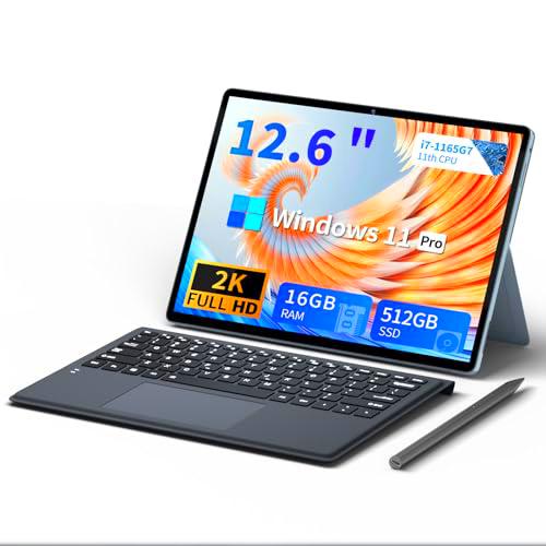 KiiUiUi 12.6'' Ordenador Portátiles 2 en 1, Windows 11 PC Portatil Core i7-1165G7 CPU