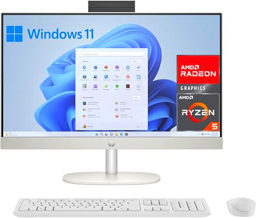 HP All-in-One 24-cr0007ss - Ordenador de sobremesa de 23,8" FHD (AMD Ryzen 5 7520U