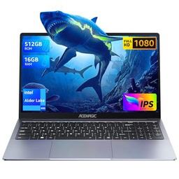 ACEMAGIC Ordenador Portátil 15,6 Pulgadas 16GB DDR4 512GB SSD Intel N95(hasta 3.4Ghz) Portátil Expansión 2TB,1920 * 1080,BT5.0,5G WiFi,Altavoz,micrófono,USB 3.2,HDMI,Tipo C,diseño de Metal Ligero