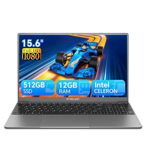 TECLAST F16plus 15,6" Ordenador Portatiles Teclado Retroiluminado 12GB RAM 512GB SSD Celeron,hasta 2.6 GHz,PC Portátil 2.4G/5G WiFi,Soporta Memoria Extendida,1920x1080,5000mAh,BT4.2,Type C,USB3.0