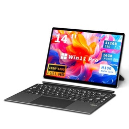 KUMNOSAL Ordenador Portátil 2 en 1 Pantalla táctil 14"IPS,Laptop Alder Lake-N100 de 12.a Gen,16GB LPDDR5+512GB SSD
