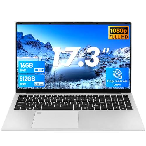 UDKED Ordenador portátil de 17,3 pulgadas con gran pantalla IPS FHD