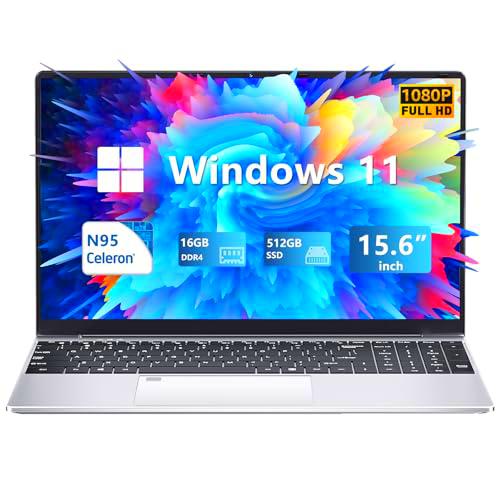 Ordenador Portátil 15,6", PC Portatil 16GB DDR4 512GB SSD