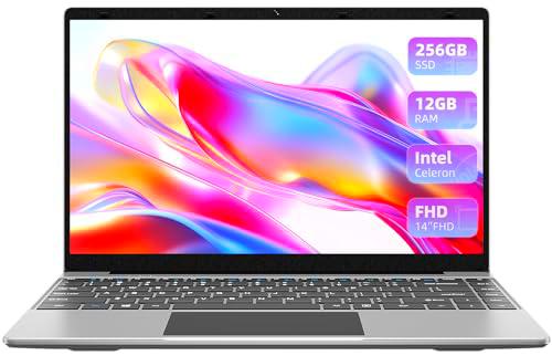 JUMPER Ordenador Portatil 14 Pulgadas Full HD, (12GB DDR4 256GB SSD) Procesador de Cuatro núcleos PC Portatil