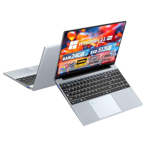 15.6" Ordenador Portatil, 24GB RAM LPDDR4 512GB SSD Windows 11 Portátile