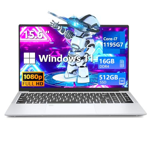 Ordenador Portátil i7-1195g7 CPU, 15.6" PC Portátil 16GB RAM 512GB SSD