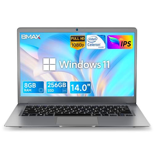 BMAX Ordenador Portátil 14 Pulgadas PC Portátil 8GB RAM 256GB SSD Expansión 1TB Celeron N4100 Win 11 Pro S14 Laptop 1920 x 1080 FHD Pantalla IPS