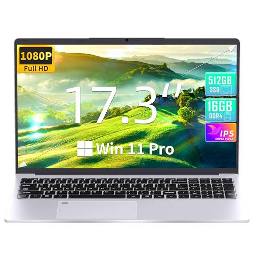 Fsjun Ordenador portátil de 17,3", Celeron N5095 (hasta 2,9 GHz)