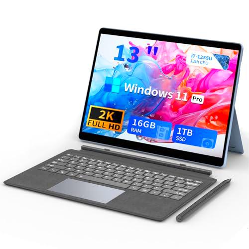 Rovendex Ordenador Portátiles 2 en 1, Core I7-1255U (hasta 4,7 GHz) PC Portatil de 13 Pulgadas