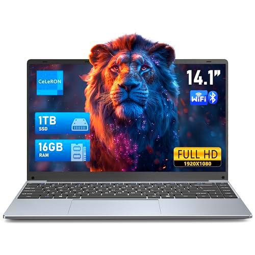 FUNYET Ordenador Portatil, N5095 (hasta 2,9 GHz), 16GB RAM 1TB SSD Windows 11 Pro 14.1" IPS FHD 1920 * 1080 PC Portatil