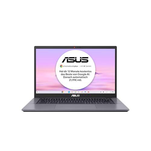 ASUS Ordenador portátil Chromebook Plus CX34 | Pantalla 14" Full HD 16:9 IPS | Intel Core i3-1215U | 8 GB RAM | 128 GB UFS | Intel UHD Graphics | ChromeOS | Teclado QWERTZ | Rocky Grey