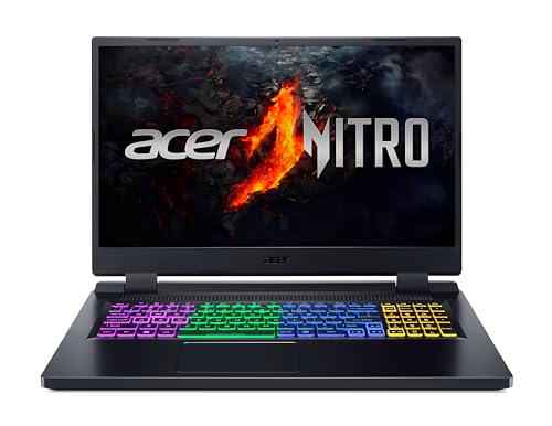 Portátil para juegos Acer Nitro 5 (AN517-55-770Z) | Pantalla FHD de 17,3" y 144 Hz | Intel Core i7-12700H | 16 GB de RAM | SSD de 1 TB | NVIDIA GeForce RTX 4060 | Windows 11 | Teclado QWERTZ | negro