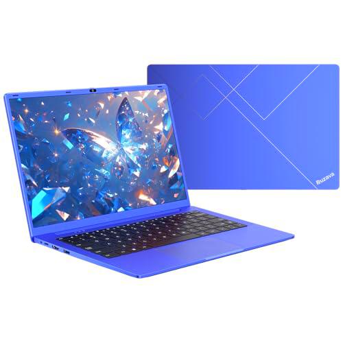 Ruzava Ordenador Portátil 14" Celeron N5095 (hasta 2,9 GHz) Win11 8GB 256GB SSD Expansión 1TB 4núcleos Ventilador 5000mAh WiFi BT4.2 Metal Portatil con FHD Tapa Cámara Mouse Español Película-Violeta