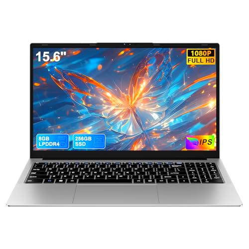Ruzava Ordenador Portátil 15,6" Celeron N5095(hasta 2,9 GHz)Win11 8GB 256GB SSD Expansión1TB 4núcleos Ventilador Integrado 5000 mAh Wifi BT4.2 Portatil con FHD Tapa Cámara Mouse Español Película-Plata