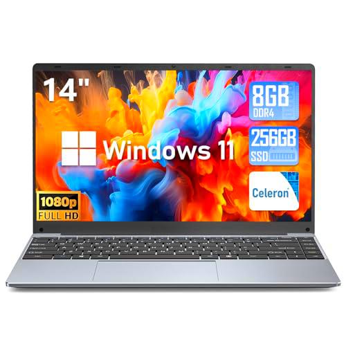 FUNYET Ordenador Portatil, N5095 (hasta 2,9 GHz), 8GB RAM 256GB SSD Windows 11 Pro 14.1" IPS FHD 1920 * 1080 PC Portatil