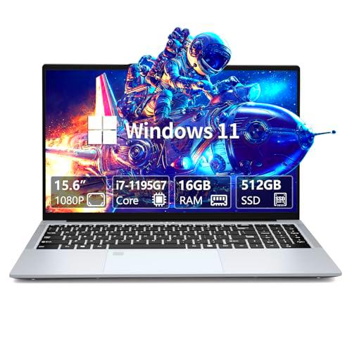 Monovate 15.6" Ordenador Portátil Core i7-1195G7, Windows 11 PC Portátil 16GB RAM 512GB SSD