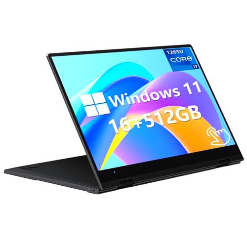 FUNYET Laptop 2 en 1, Procesador Core i7-1265U 16GB RAM 512GB SSD Windows 11 PC Laptop