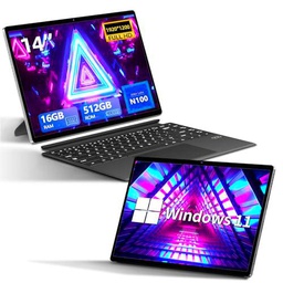 Ordenador Portátil 2 en 1, portátil de Metal 16 GB y 512 GB SSD procesador N100