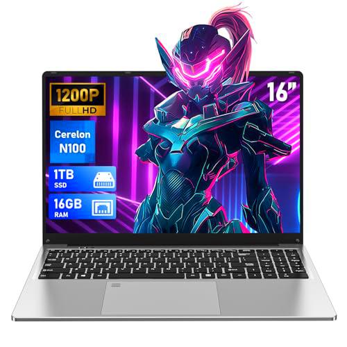FUNYET Ordenador Portatil, 16" Laptop RAM 16GB+SSD 1TB